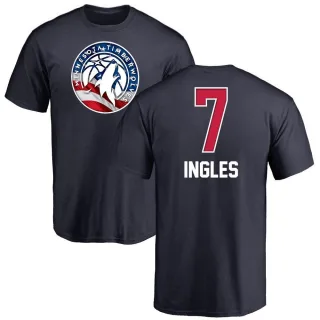 Men's Minnesota Timberwolves Joe Ingles Navy Name and Number Banner Wave T-Shirt