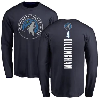 Men's Minnesota Timberwolves Rob Dillingham Navy Backer Long Sleeve T-Shirt