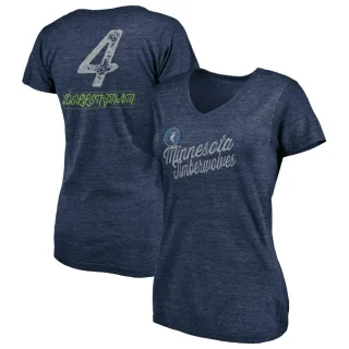 Women's Minnesota Timberwolves Rob Dillingham Navy Sideline V-Neck T-Shirt